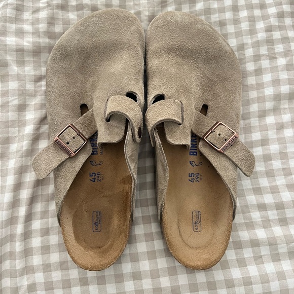 Men's Birkenstock Soft Footbed Boston Clogs, Suede - Picture 1 of 4